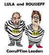 Cartoon: Lula Rousseff corruPTion lords (small) by Fusca tagged corruption,brazil,alleged,workers,party,criminal,castrocommunist,international,organization