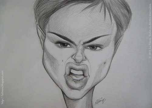 Cartoon: Natalie Portman sketch 2 (medium) by lufreesz tagged natalie,portman,caricature,sketch,snl,saturday,night,live,rap