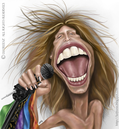 Cartoon: Steven Tyler (medium) by lufreesz tagged steven,tyler,caricature,aerosmith,rock,star,caricatura