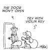 Cartoon: the door wont open (small) by fragocomics tagged music,violin,musicians