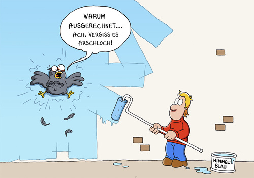 Cartoon: Himmelblau (medium) by ChristianP tagged himmel,blau,vogel