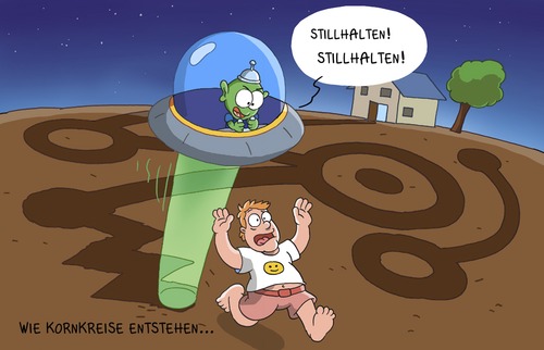 Cartoon: kornkreise (medium) by ChristianP tagged kornkreise