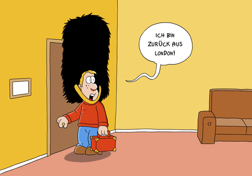 Cartoon: Zurück aus London (medium) by ChristianP tagged london,travel,vacation