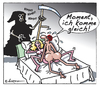 Cartoon: Ich komme (small) by rpeter tagged sex tod akt bett death mann frau nackt liebe love
