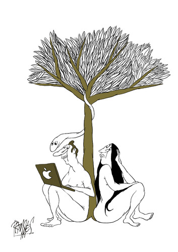 Cartoon: Adam and the Apple! (medium) by Ramses tagged and,adam,eve
