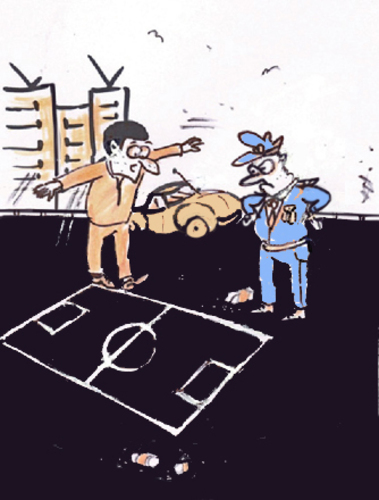 Cartoon: Football (medium) by Monica Zanet tagged football,zanet