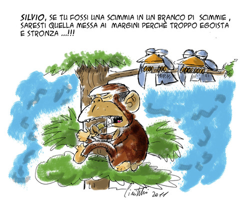 Cartoon: Se fosse una scimmia (medium) by ignant tagged cartoon,humor,berlusconi