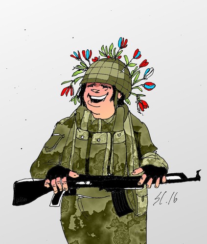 Cartoon: Ohne (medium) by medwed1 tagged frauentag,soldat