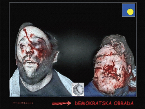 Cartoon: Democratic reworking 2003 (medium) by Zoran Spasojevic tagged serbia,kragujevac,paske,zoran,spasojevic,portrait,reworking,democratic,graphics,collage,digital,emailart