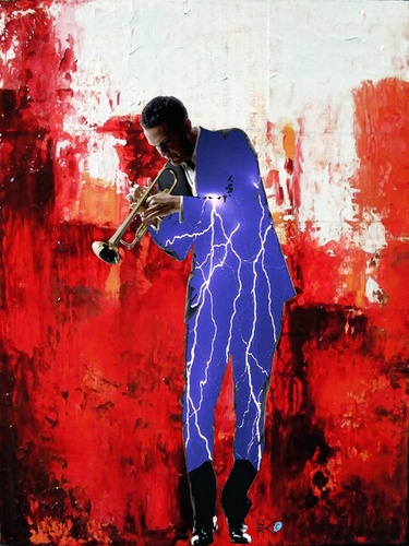 Cartoon: Fierce trumpeter (medium) by Zoran Spasojevic tagged serbia,kragujevac,paske,zoran,spasojevic,trumpeter,fierce,graphics,collage,digital,emailart