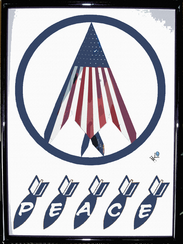 Cartoon: Peace part two (medium) by Zoran Spasojevic tagged serbia,kragujevac,peace,war,paske,spasojevic,emailart,bomb,flag,usa,america,graphics,collage,digital