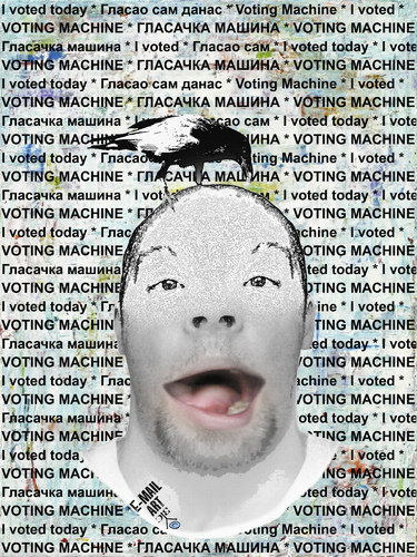 Cartoon: Voting Machine (medium) by Zoran Spasojevic tagged collage,digital,emailart,serbia,kragujevac,paske,spasojevic,zoran,elections,people,voter,machine,voting