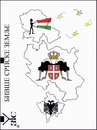 Cartoon: Former Serbian Lands (small) by Zoran Spasojevic tagged digital,collage,graphics,zoran,emailart,spasojevic,former,land,paske,kragujevac,local,importance,serbia