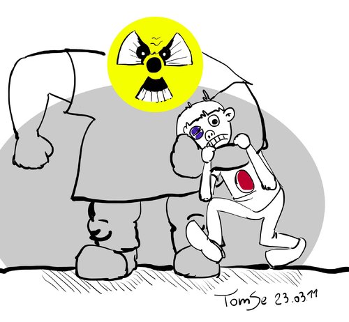 Cartoon: Atom-Bully (medium) by TomSe tagged japan,gau,bully,schläger,atomkraft