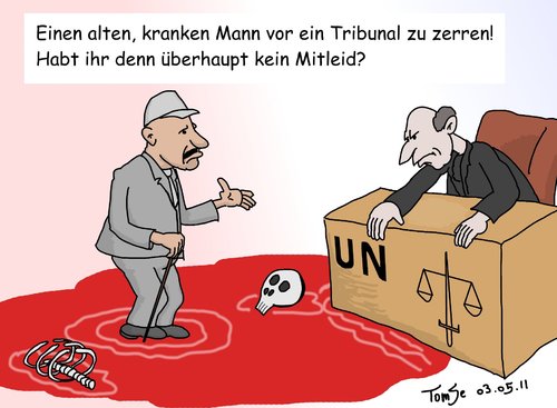 Cartoon: Mitleid (medium) by TomSe tagged tribunal,un,mladic,ratko,kriegsverbrecher