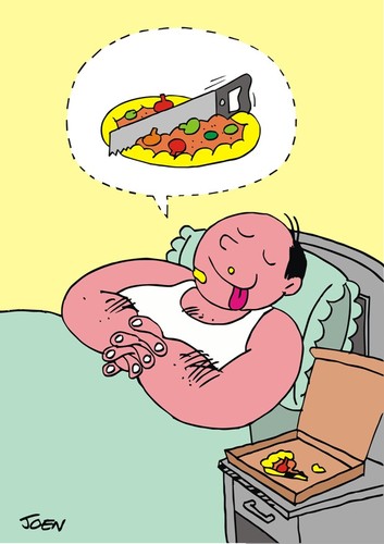 Cartoon: pizzapitch - eat well sleep well (medium) by Joen Yunus tagged well,pizzapitch