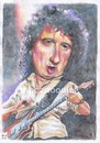 Cartoon: Brian May of Queen (small) by Joen Yunus tagged carricature,colored,pencil,queen,brian,may,rock,guitarist