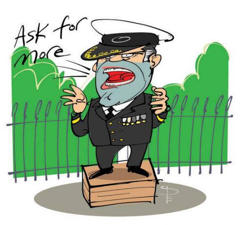 Cartoon: Speakers Corner (medium) by drawgood tagged navy,portrait,work,man,cartoon,services