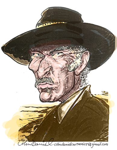 Cartoon: Lee Van Cleef caricature (medium) by Colin A Daniel tagged lee,van,cleef,caricature,drawing,cartoon