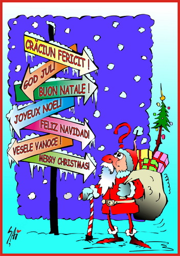 Cartoon: Merry Christmas (medium) by SAI tagged merry,christmas,feliz,navidad,buon,natale,craciun,fericit,joyeux,noel