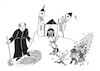 Cartoon: Flucht aus der Kirche (small) by Pelu tagged kirche,missbrauch,austritt