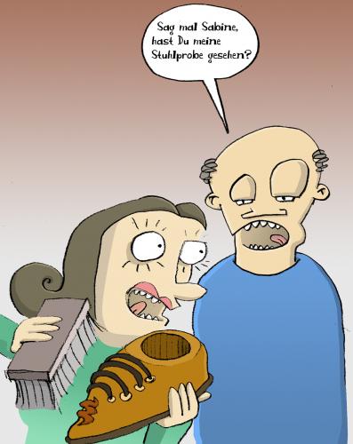 Cartoon: Stuhlprobe (medium) by Phil tagged kot,mann,frau