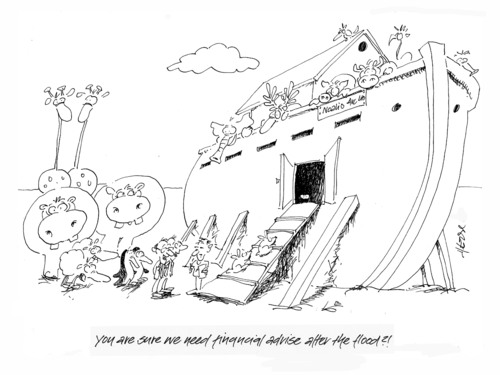 Cartoon: After the Flood (medium) by helmutk tagged finance