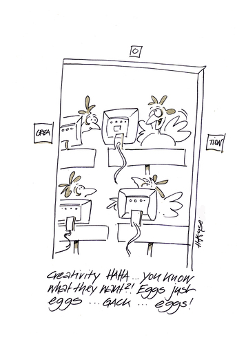 Cartoon: Creative eggs (medium) by helmutk tagged business