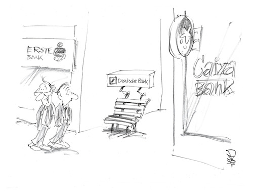 Cartoon: Deutsche Bank (medium) by helmutk tagged business