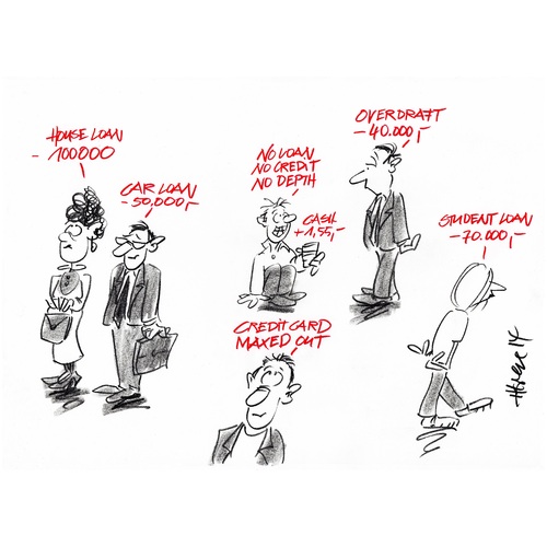 Cartoon: Less is More (medium) by helmutk tagged finance