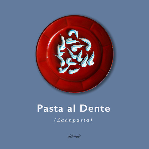 Cartoon: Pasta al Dente (medium) by helmutk tagged nutrition