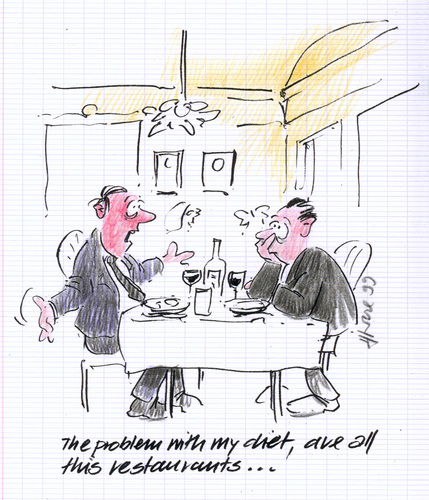 Cartoon: Restaurant Diet (medium) by helmutk tagged business