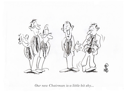 Cartoon: Shy (medium) by helmutk tagged business