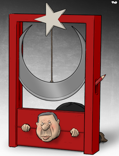 Cartoon: Elections in Turkey (medium) by Tjeerd Royaards tagged erdogan,turkey,elections,kilicdaroglu,democracy,erdogan,turkey,elections,kilicdaroglu,democracy