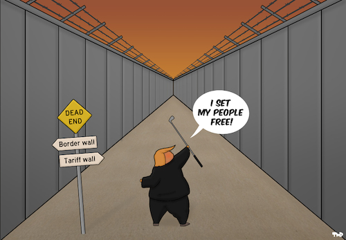 Cartoon: Modern day Moses (medium) by Tjeerd Royaards tagged usa,trump,trade,immigration,wall,walls,border,bible,usa,trump,trade,immigration,wall,walls,border,bible