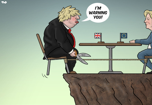 Cartoon: No deal Brexit looming (medium) by Tjeerd Royaards tagged brexit,uk,boris,johnson,eu,europe,brexit,uk,boris,johnson,eu,europe
