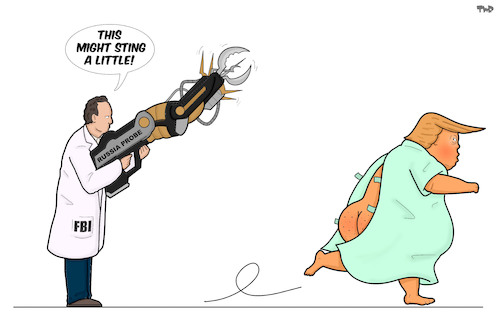 Cartoon: Russia Probe (medium) by Tjeerd Royaards tagged russia,probe,trump,usa,investigation