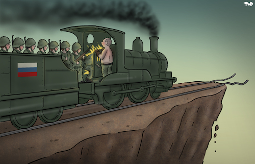 Cartoon: Russian war machine (medium) by Tjeerd Royaards tagged putin,war,ukraine,russia,putin,war,ukraine,russia