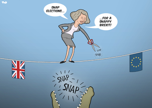 Cartoon: Snap Elections in the UK (medium) by Tjeerd Royaards tagged uk,brexit,may,theresa,elections,eu,europe,uk,brexit,may,theresa,elections,eu,europe