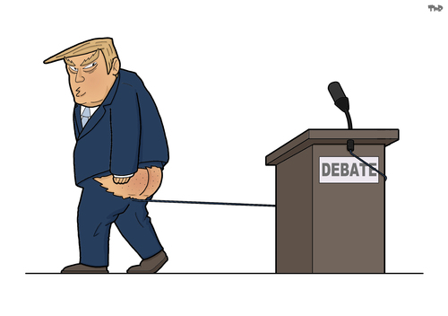 Cartoon: Trump the Debater (medium) by Tjeerd Royaards tagged trump,clinton,debate,usa,elections,trump,clinton,debate,usa,elections