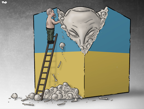 Cartoon: War crimes (medium) by Tjeerd Royaards tagged putin,russia,ukraine,war,crimes,invasion,justice,putin,russia,ukraine,war,crimes,invasion,justice