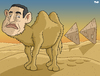 Cartoon: Exit Mubarak (small) by Tjeerd Royaards tagged mubarak,egypt,dictator,pyramids