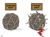 Cartoon: Gordian Knot (small) by Tjeerd Royaards tagged syria,war,problem,tangle,unsolvable,solution,knot