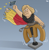 Cartoon: Merkel and the Crisis (small) by Tjeerd Royaards tagged euro,crisis,greece,italy,europe