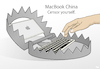 Cartoon: New from Apple (small) by Tjeerd Royaards tagged freedom,internet,china,apple,mac,censorship,trap,bear,vpn,ad