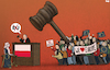 Cartoon: Polexit (small) by Tjeerd Royaards tagged poland,europe,eu,european,union,protests,law,judges,justice