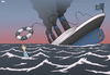 Cartoon: Saved (small) by Tjeerd Royaards tagged greece,europe,titanic,euro,eurozone,sinking,saved,bailout,debt