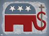 Cartoon: The Republican Party (small) by Tjeerd Royaards tagged religion,romney,usa,obama,ryan,democracy,democrats,elections,capitalism,faith,god