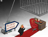 Cartoon: Trump trap (small) by Tjeerd Royaards tagged trump,justice,prison,jail,trap,usa,president,democracy