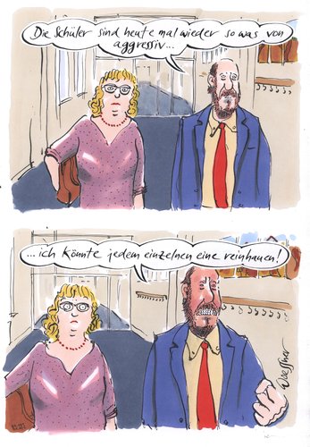 Cartoon: aggressiv (medium) by woessner tagged aggressiv,aggression,lehrer,schule,unterricht,schüler,gewaltbereitschaft,wut,selbstbeherrschung,selbstkritik,widerspruch,psychologie,aggressiv,aggression,lehrer,schule,unterricht,schüler,gewaltbereitschaft,wut,selbstbeherrschung,selbstkritik,widerspruch,psychologie